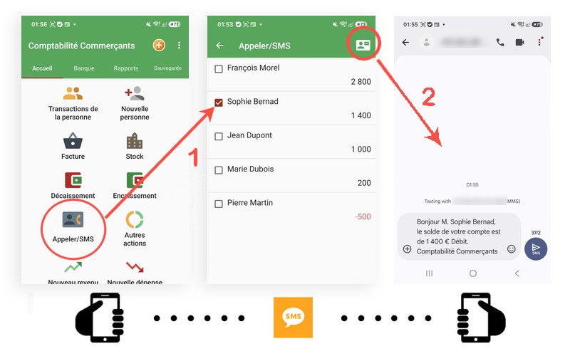 envoyer le solde par SMS