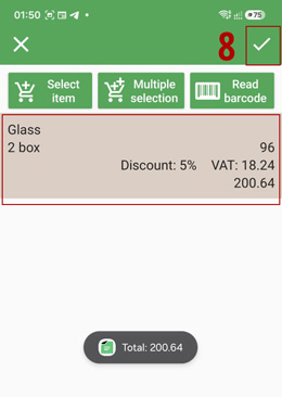 invoice items